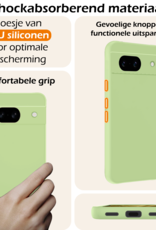 Nomfy Hoesje Geschikt voor Google Pixel 8a Hoesje Siliconen Cover Case Met 2x Screenprotector - Hoes Geschikt voor Google Pixel 8a Hoes Back Case - Groen