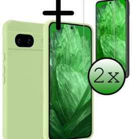 BASEY. BASEY. Google Pixel 8a Hoesje Siliconen Met 2x Screenprotector - Groen