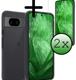 BASEY. BASEY. Google Pixel 8a Hoesje Siliconen Met 2x Screenprotector - Transparant
