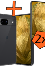 Nomfy Hoesje Geschikt voor Google Pixel 8a Hoesje Siliconen Cover Case Met 2x Screenprotector - Hoes Geschikt voor Google Pixel 8a Hoes Back Case - Transparant