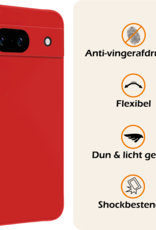 Nomfy Hoesje Geschikt voor Google Pixel 8a Hoesje Siliconen Cover Case Met Screenprotector - Hoes Geschikt voor Google Pixel 8a Hoes Back Case - Rood