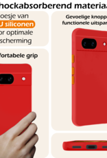 Nomfy Hoesje Geschikt voor Google Pixel 8a Hoesje Siliconen Cover Case Met Screenprotector - Hoes Geschikt voor Google Pixel 8a Hoes Back Case - Rood