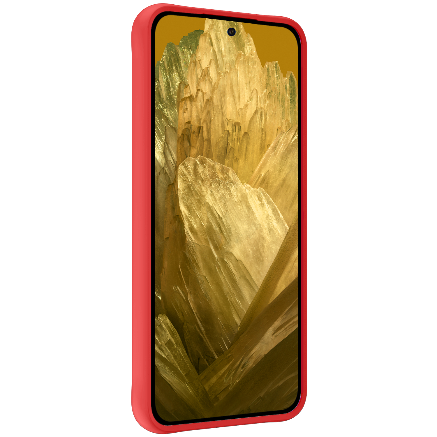 Nomfy Hoesje Geschikt voor Google Pixel 8a Hoesje Siliconen Cover Case Met Screenprotector - Hoes Geschikt voor Google Pixel 8a Hoes Back Case - Rood