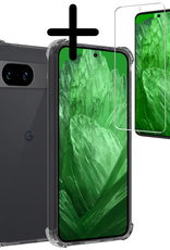 BASEY. Hoes Geschikt voor Google Pixel 8a Hoesje Shock Proof Case Hoes Siliconen Met Screenprotector - Hoesje Geschikt voor Google Pixel 8a Hoes Cover Shockproof - Transparant