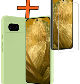 Nomfy Nomfy Google Pixel 8a Hoesje Siliconen Met Screenprotector - Groen