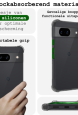 BASEY. Hoes Geschikt voor Google Pixel 8a Hoesje Shock Proof Case Hoes Siliconen Met 2x Screenprotector - Hoesje Geschikt voor Google Pixel 8a Hoes Cover Shockproof - Transparant