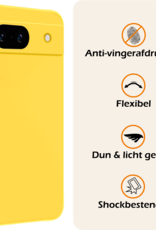 Nomfy Hoesje Geschikt voor Google Pixel 8a Hoesje Siliconen Cover Case Met Screenprotector - Hoes Geschikt voor Google Pixel 8a Hoes Back Case - Geel