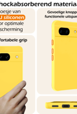 Nomfy Hoesje Geschikt voor Google Pixel 8a Hoesje Siliconen Cover Case Met Screenprotector - Hoes Geschikt voor Google Pixel 8a Hoes Back Case - Geel