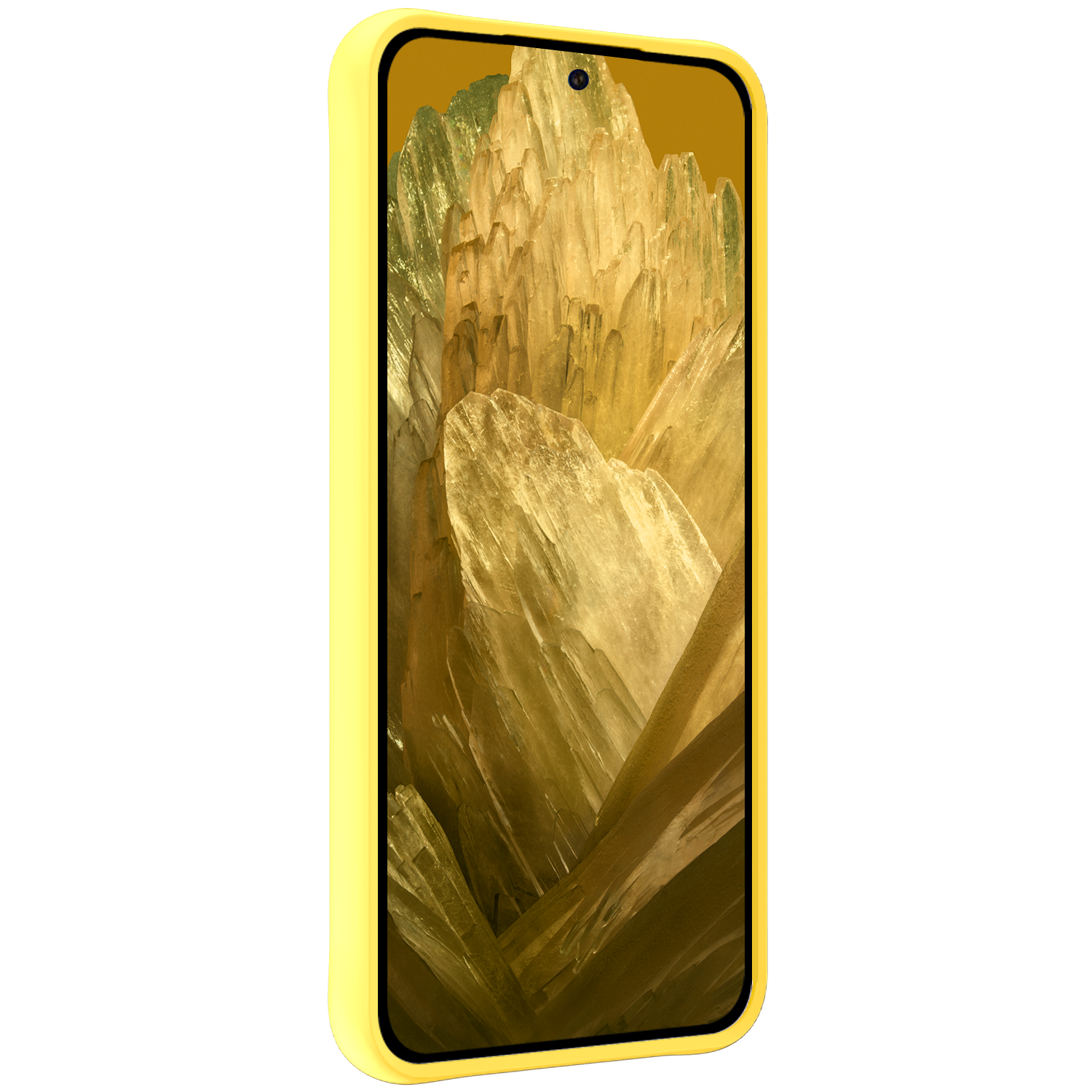 Nomfy Hoesje Geschikt voor Google Pixel 8a Hoesje Siliconen Cover Case Met Screenprotector - Hoes Geschikt voor Google Pixel 8a Hoes Back Case - Geel