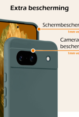 Nomfy Hoesje Geschikt voor Google Pixel 8a Hoesje Siliconen Cover Case Met Screenprotector - Hoes Geschikt voor Google Pixel 8a Hoes Back Case - Donkergroen