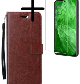 BASEY. BASEY. Google Pixel 8a Hoesje Bookcase Met Screenprotector - Bruin