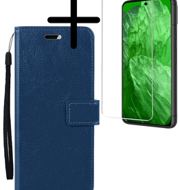 BASEY. BASEY. Google Pixel 8a Hoesje Bookcase Met Screenprotector - Donkerblauw