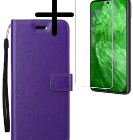 BASEY. BASEY. Google Pixel 8a Hoesje Bookcase Met Screenprotector - Paars