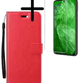 BASEY. BASEY. Google Pixel 8a Hoesje Bookcase Met Screenprotector - Rood