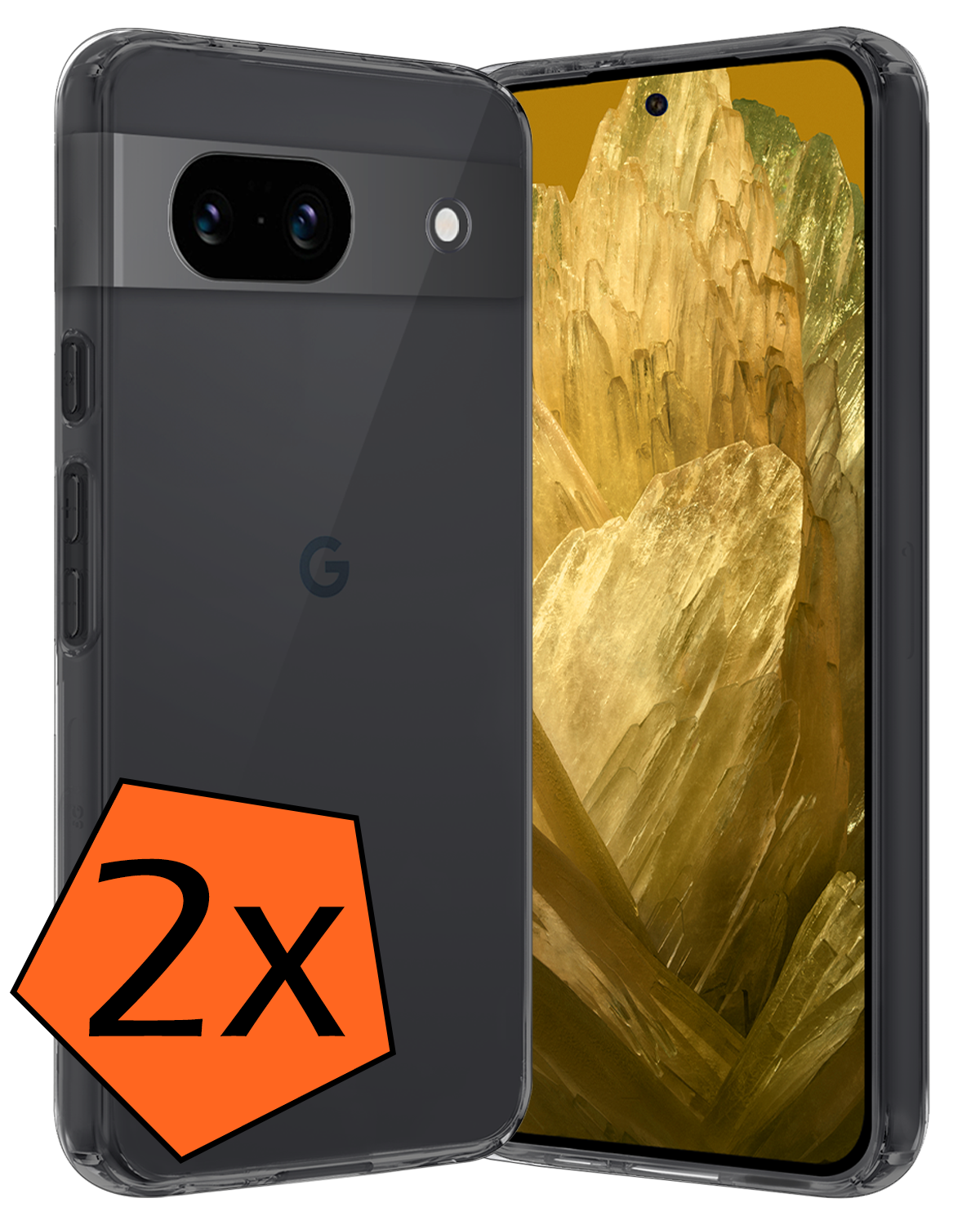 Nomfy Hoesje Geschikt voor Google Pixel 8a Hoesje Siliconen Cover Case - Hoes Geschikt voor Google Pixel 8a Hoes Back Case - 2-PACK - Transparant