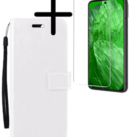 BASEY. BASEY. Google Pixel 8a Hoesje Bookcase Met Screenprotector - Wit
