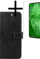 BASEY. Hoes Geschikt voor Google Pixel 8a Hoesje Bookcase Hoes Flip Case Book Cover Met Screenprotector - Hoesje Geschikt voor Google Pixel 8a Hoes Book Case Hoesje - Zwart