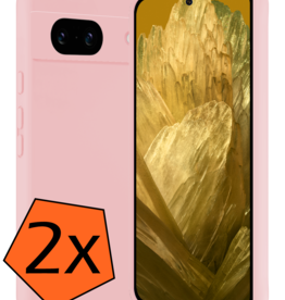 Nomfy Nomfy Google Pixel 8a Hoesje Siliconen - Lichtroze - 2 PACK