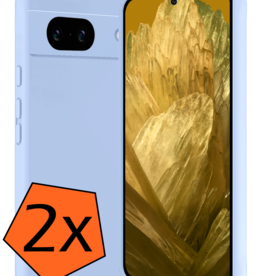 Nomfy Nomfy Google Pixel 8a Hoesje Siliconen - Lichtblauw - 2 PACK