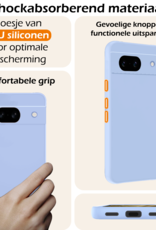 Nomfy Hoesje Geschikt voor Google Pixel 8a Hoesje Siliconen Cover Case - Hoes Geschikt voor Google Pixel 8a Hoes Back Case - 2-PACK - Lichtblauw