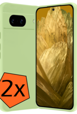 Nomfy Hoesje Geschikt voor Google Pixel 8a Hoesje Siliconen Cover Case - Hoes Geschikt voor Google Pixel 8a Hoes Back Case - 2-PACK - Groen