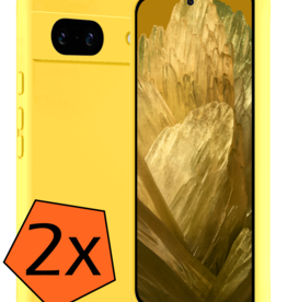 Nomfy Nomfy Google Pixel 8a Hoesje Siliconen - Geel - 2 PACK