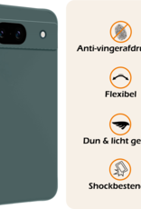 Nomfy Hoesje Geschikt voor Google Pixel 8a Hoesje Siliconen Cover Case - Hoes Geschikt voor Google Pixel 8a Hoes Back Case - 2-PACK - Donkergroen