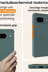 Nomfy Hoesje Geschikt voor Google Pixel 8a Hoesje Siliconen Cover Case - Hoes Geschikt voor Google Pixel 8a Hoes Back Case - 2-PACK - Donkergroen