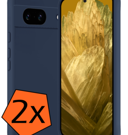 Nomfy Nomfy Google Pixel 8a Hoesje Siliconen - Donkerblauw - 2 PACK