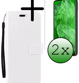 BASEY. BASEY. Google Pixel 8a Hoesje Bookcase Met 2x Screenprotector - Wit