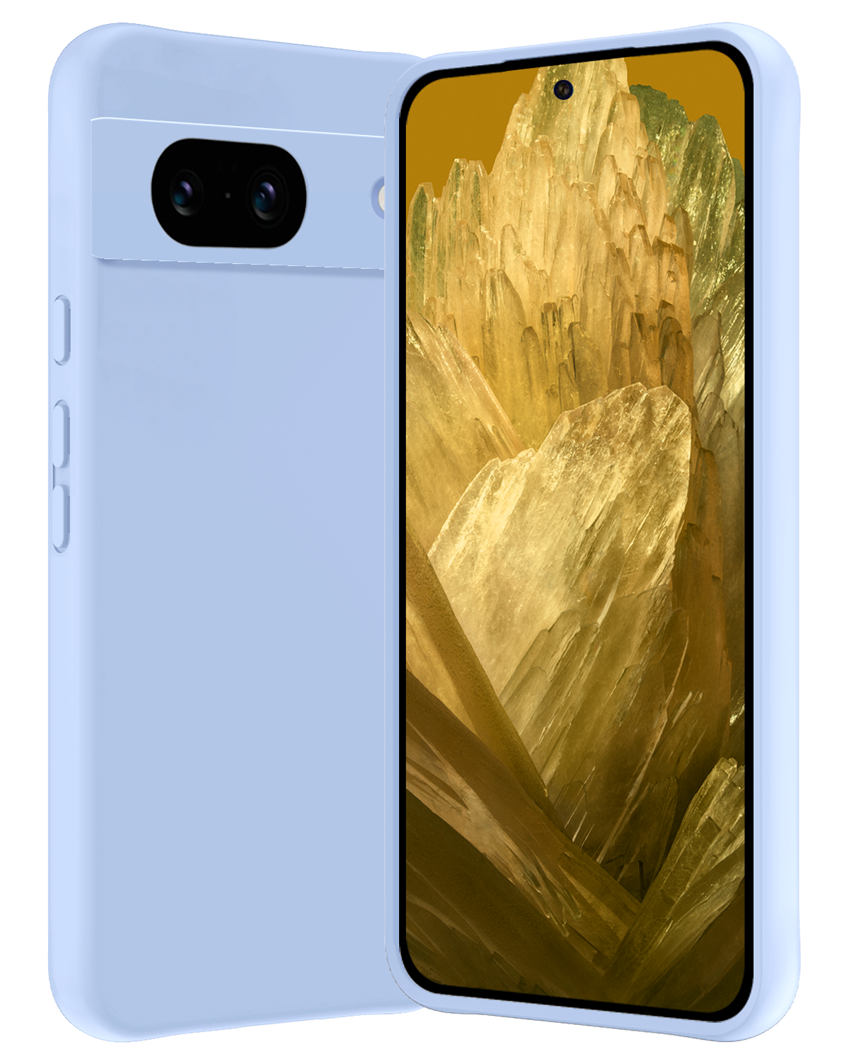 Nomfy Hoesje Geschikt voor Google Pixel 8a Hoesje Siliconen Cover Case - Hoes Geschikt voor Google Pixel 8a Hoes Back Case - Lichtblauw