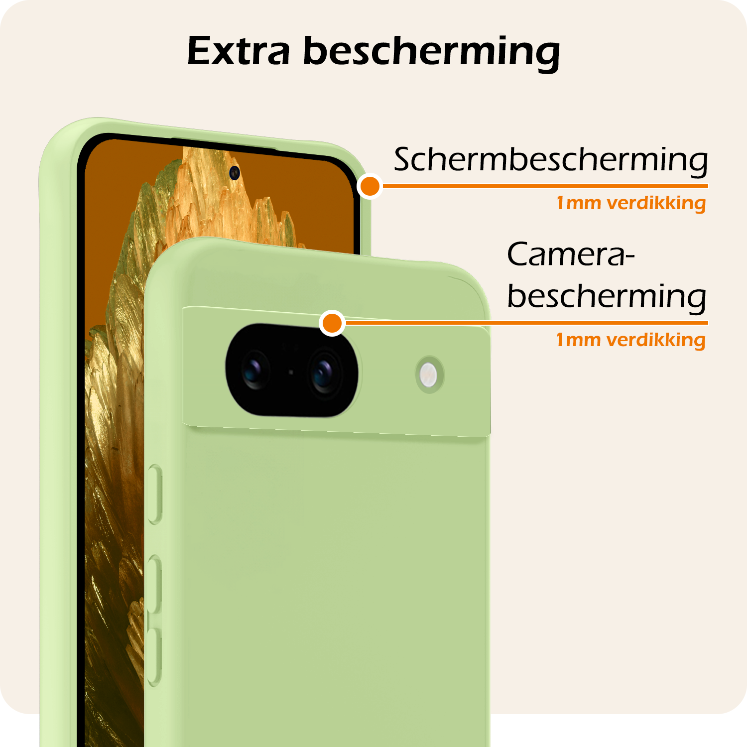 Nomfy Hoesje Geschikt voor Google Pixel 8a Hoesje Siliconen Cover Case - Hoes Geschikt voor Google Pixel 8a Hoes Back Case - Groen