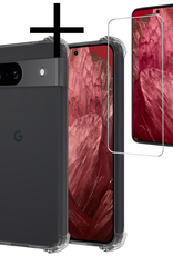 NoXx Hoes Geschikt voor Google Pixel 8a Hoesje Siliconen Cover Shock Proof Back Case Shockproof Hoes Met Screenprotector - Transparant