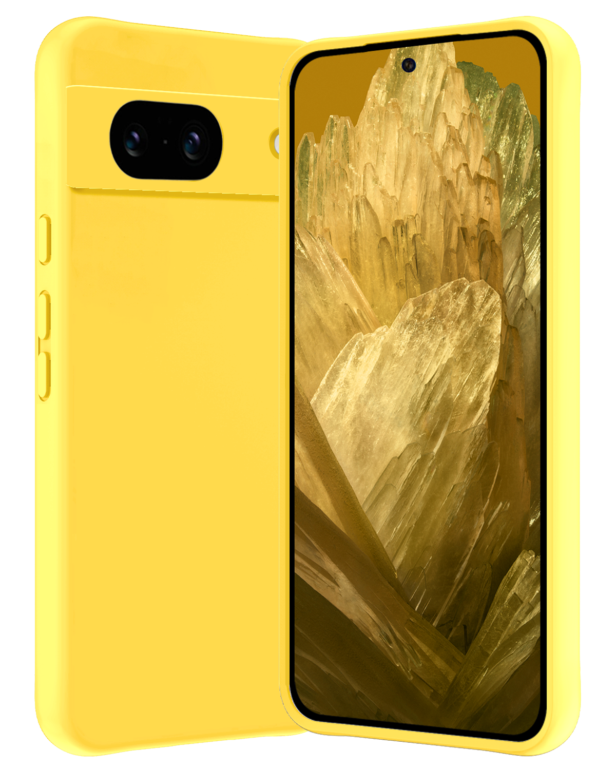 Nomfy Hoesje Geschikt voor Google Pixel 8a Hoesje Siliconen Cover Case - Hoes Geschikt voor Google Pixel 8a Hoes Back Case - Geel