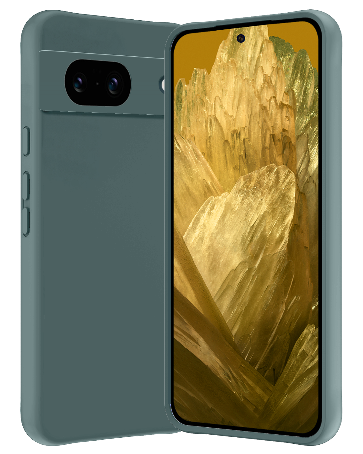 Nomfy Hoesje Geschikt voor Google Pixel 8a Hoesje Siliconen Cover Case - Hoes Geschikt voor Google Pixel 8a Hoes Back Case - Donkergroen