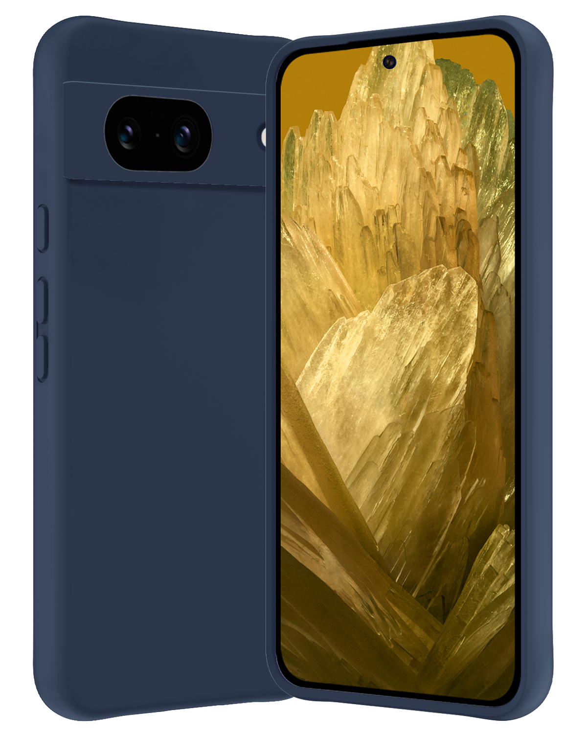 Nomfy Hoesje Geschikt voor Google Pixel 8a Hoesje Siliconen Cover Case - Hoes Geschikt voor Google Pixel 8a Hoes Back Case - Donkerblauw