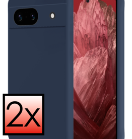 NoXx NoXx Google Pixel 8a Hoesje Siliconen - Donkerblauw - 2 PACK