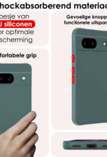 NoXx Hoes Geschikt voor Google Pixel 8a Hoesje Cover Siliconen Back Case Hoes - Donkergroen - 2x