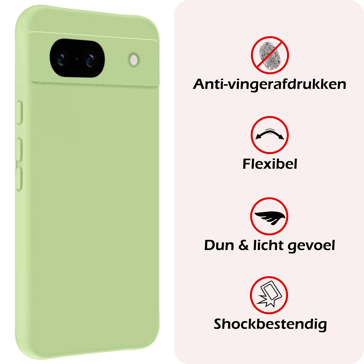 NoXx Hoes Geschikt voor Google Pixel 8a Hoesje Cover Siliconen Back Case Hoes - Groen - 2x