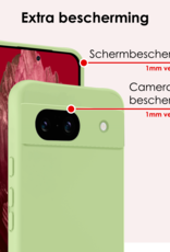 NoXx Hoes Geschikt voor Google Pixel 8a Hoesje Cover Siliconen Back Case Hoes - Groen - 2x