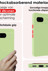 NoXx Hoes Geschikt voor Google Pixel 8a Hoesje Cover Siliconen Back Case Hoes - Groen - 2x