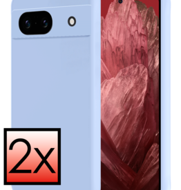 NoXx NoXx Google Pixel 8a Hoesje Siliconen - Lichtblauw - 2 PACK