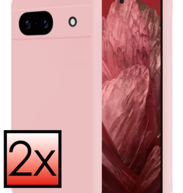 NoXx NoXx Google Pixel 8a Hoesje Siliconen - Lichtroze - 2 PACK