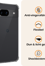 Nomfy Hoesje Geschikt voor Google Pixel 8a Hoesje Shock Proof Cover Case Shockproof Met 2x Screenprotector - Hoes Geschikt voor Google Pixel 8a Hoes Siliconen Back Case - Transparant
