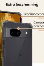 Nomfy Hoesje Geschikt voor Google Pixel 8a Hoesje Shock Proof Cover Case Shockproof Met 2x Screenprotector - Hoes Geschikt voor Google Pixel 8a Hoes Siliconen Back Case - Transparant