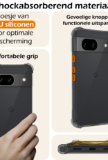 Nomfy Hoesje Geschikt voor Google Pixel 8a Hoesje Shock Proof Cover Case Shockproof Met 2x Screenprotector - Hoes Geschikt voor Google Pixel 8a Hoes Siliconen Back Case - Transparant
