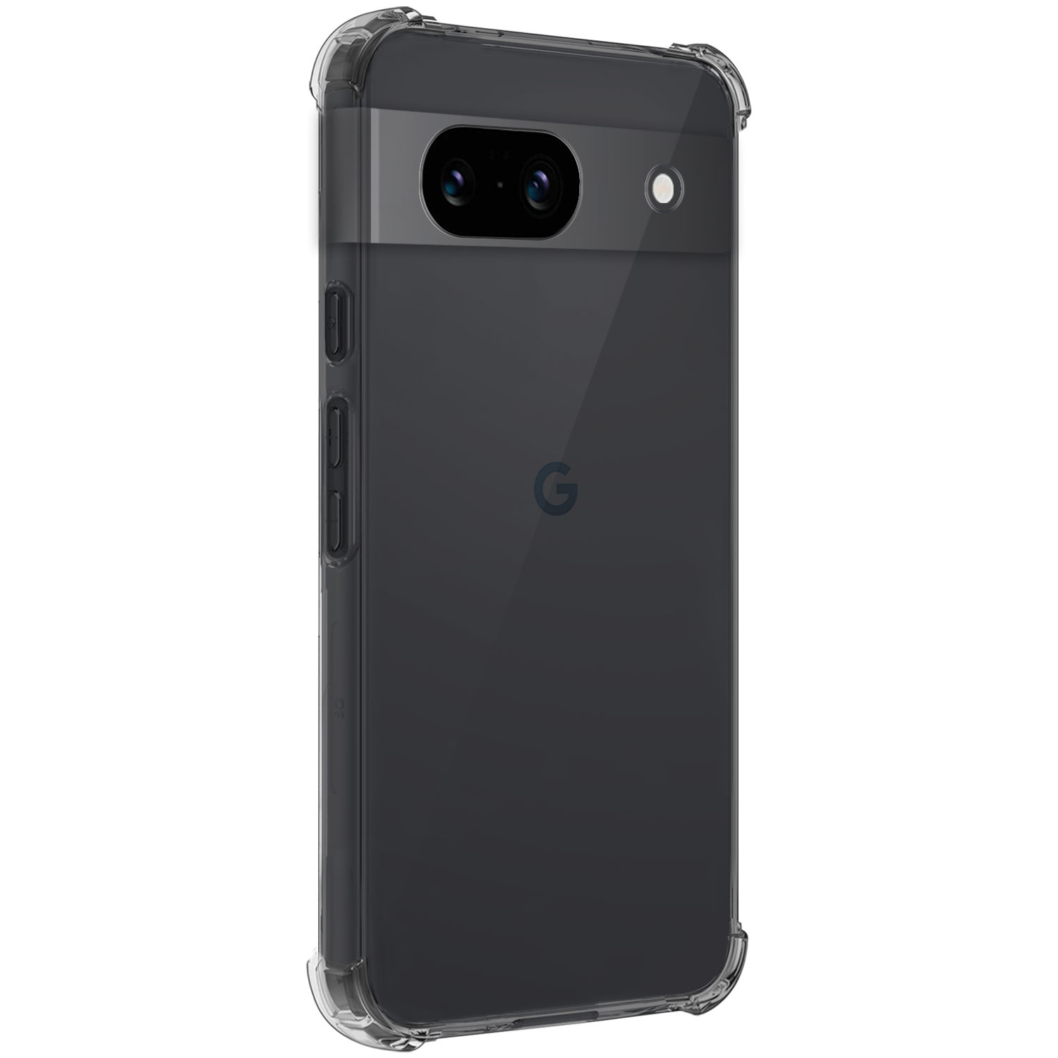 Nomfy Hoesje Geschikt voor Google Pixel 8a Hoesje Shock Proof Cover Case Shockproof Met 2x Screenprotector - Hoes Geschikt voor Google Pixel 8a Hoes Siliconen Back Case - Transparant