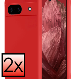 NoXx NoXx Google Pixel 8a Hoesje Siliconen - Rood - 2 PACK
