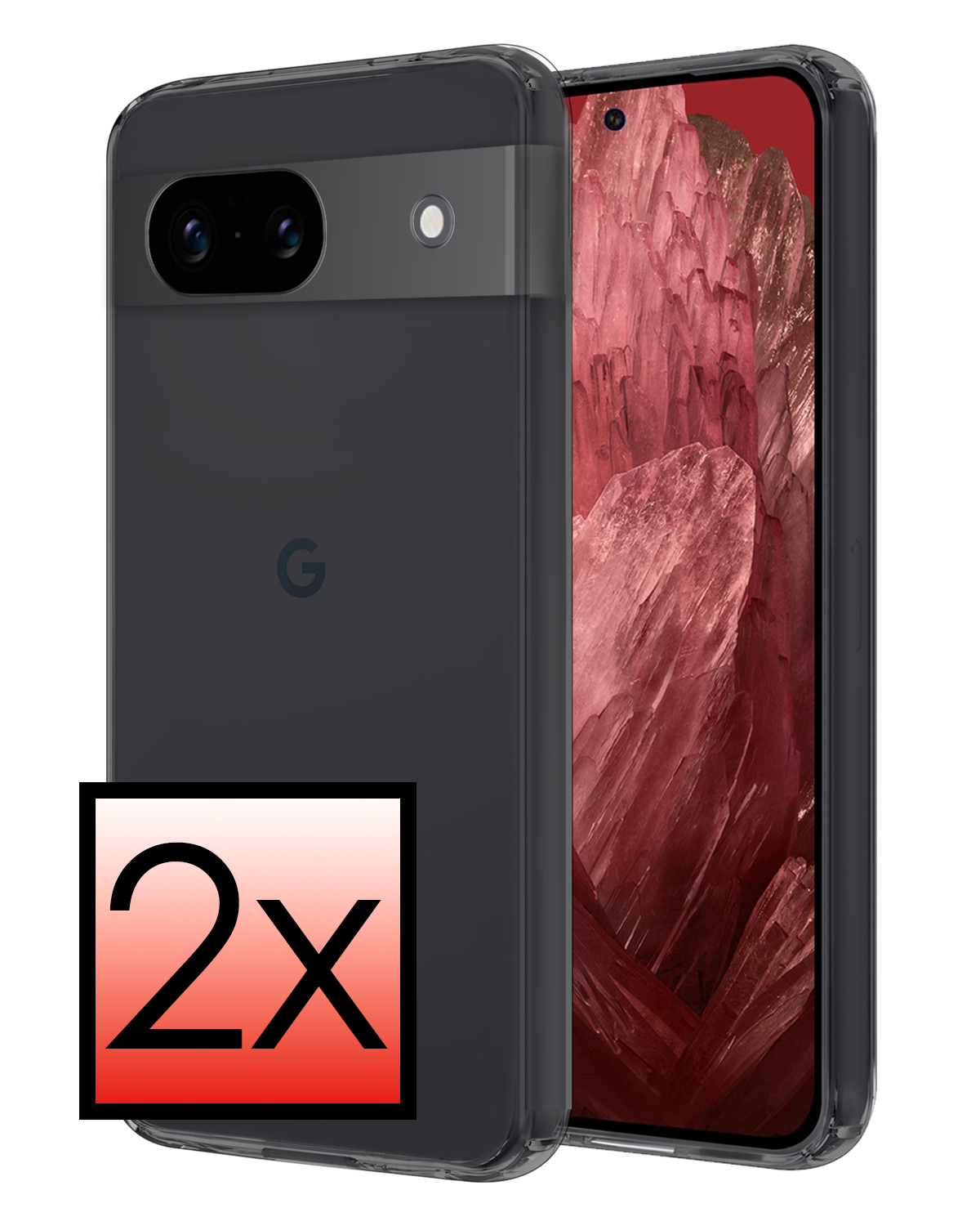 NoXx Hoes Geschikt voor Google Pixel 8a Hoesje Cover Siliconen Back Case Hoes - Transparant - 2x