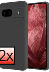 NoXx Hoes Geschikt voor Google Pixel 8a Hoesje Cover Siliconen Back Case Hoes - Zwart - 2x